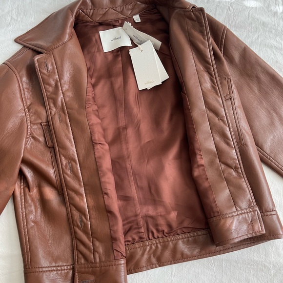 NWT Aritzia Wilfred Vegan Leather Jacket - Picture 3 of 7